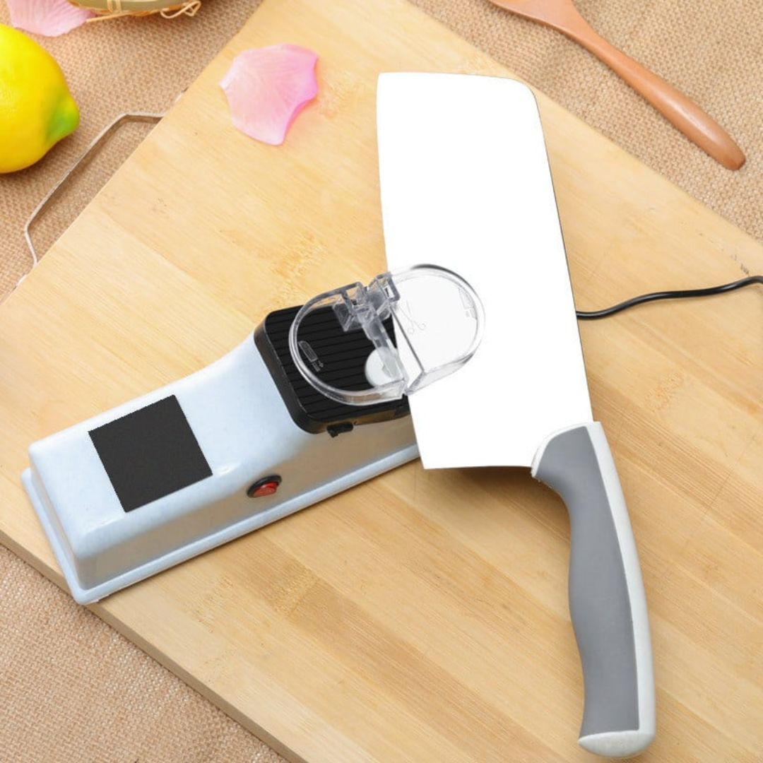 Electric Knife Sharpener Two-Stage Guide Slots Non-Slip Base