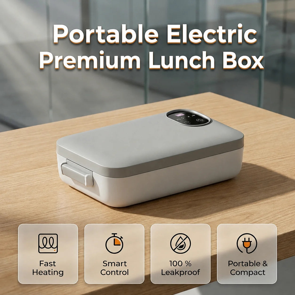 Electric Lunch Box Dry Heating Removable Stainless Steel Insert
