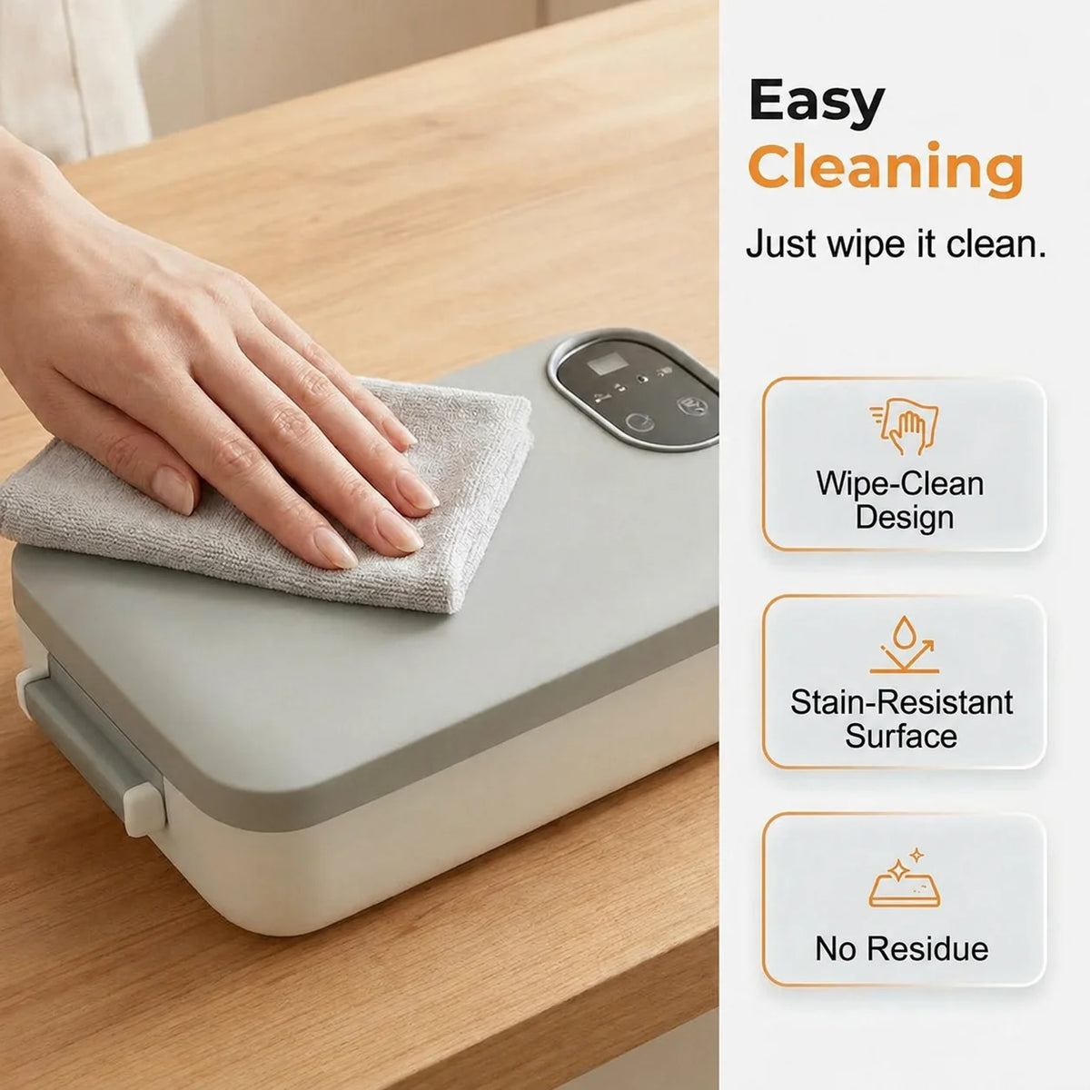 Electric Lunch Box Dry Heating Removable Stainless Steel Insert