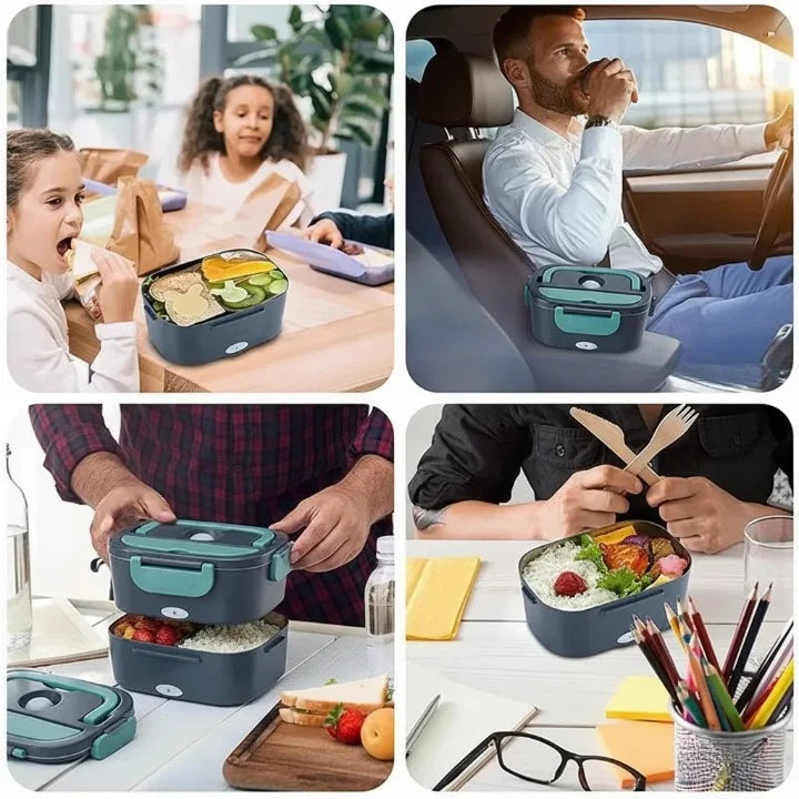 Electric Lunch Box Dual Power Insulated Leak-Proof Removable Tray