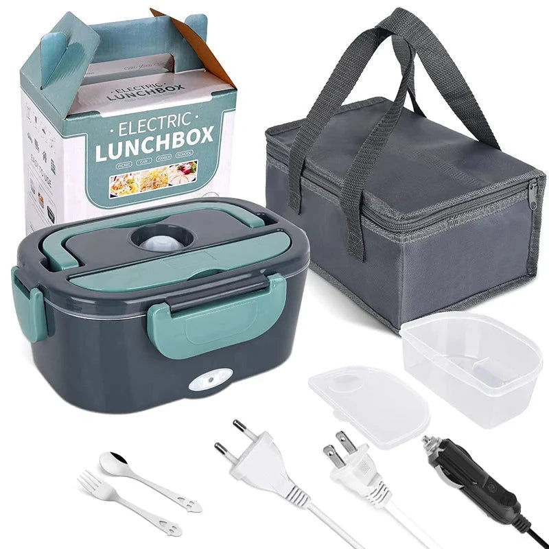 Electric Lunch Box Dual Power Insulated Leak-Proof Removable Tray