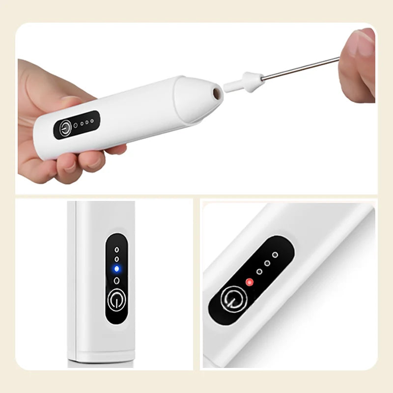 Electric Milk Frother 3-Speed USB Rechargeable Stainless Steel Whisk