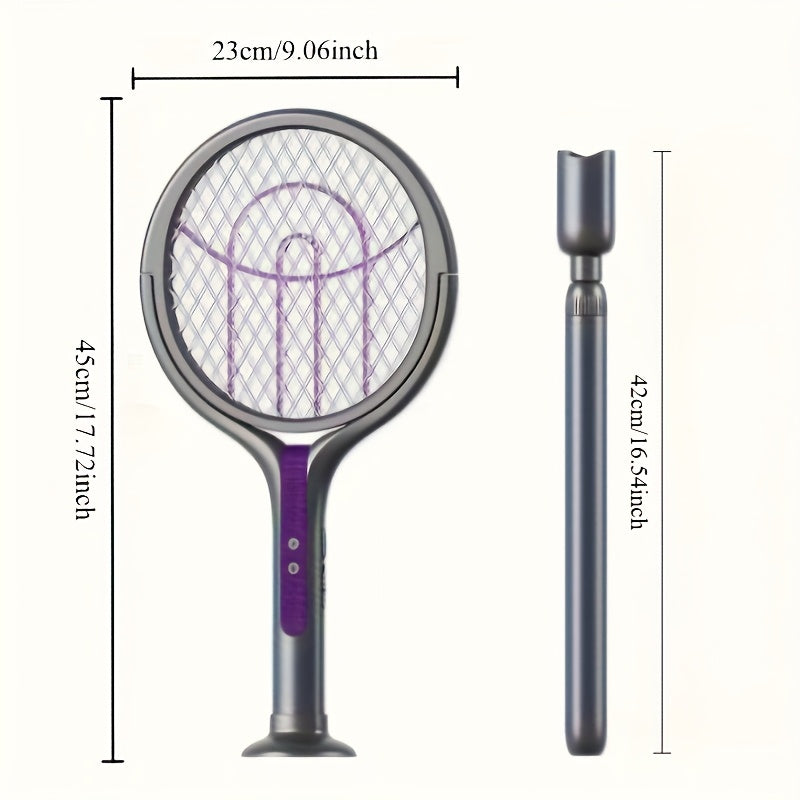 Electric Mosquito Swatter USB Rechargeable UV Light Extendable Handle