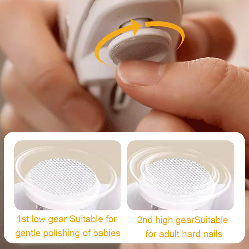 Electric Nail Clipper Dual-Speed LED Waste Container