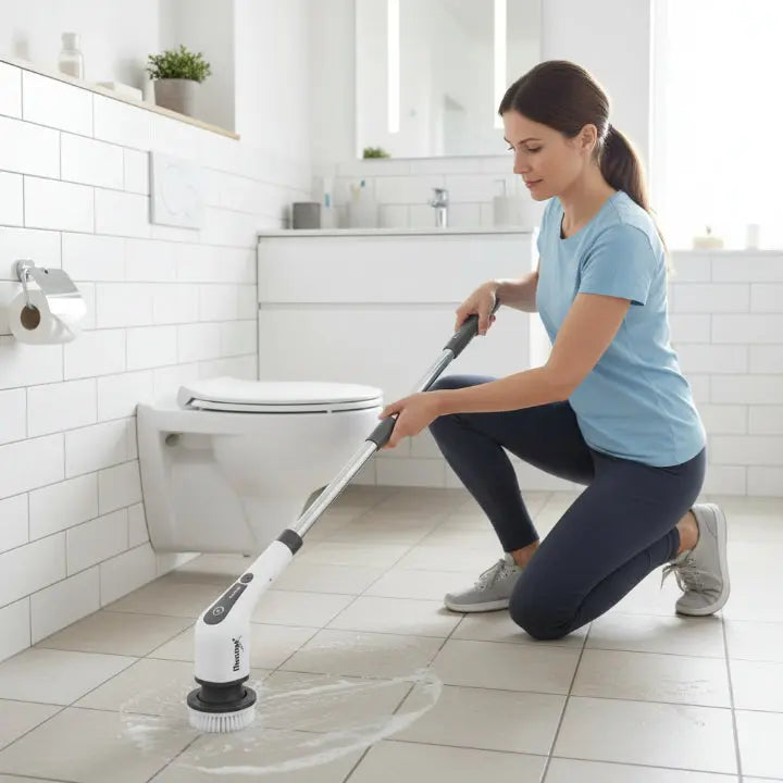 Electric Scrub Brush Cordless Extendable Handle & 9 Attachments