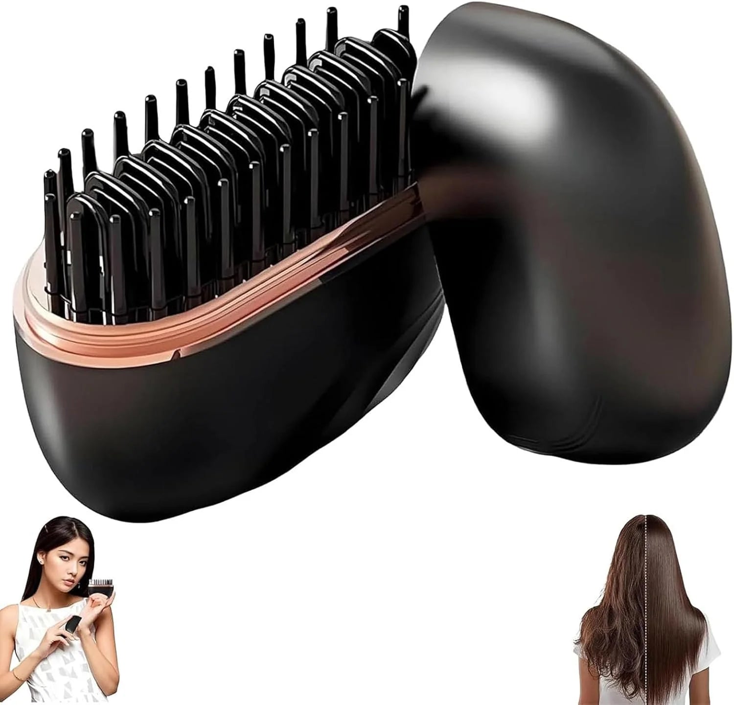 Electric Straightening Brush Cordless USB-C Adjustable Heat