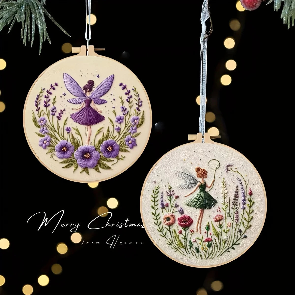 Embroidery Kit Complete Beginner Pre-Printed 20 cm Wooden Hoop