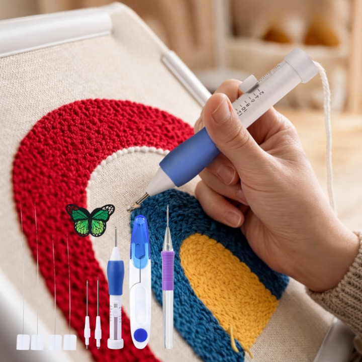 Embroidery Kit Water-Soluble Templates 50 Color Threads & Needles