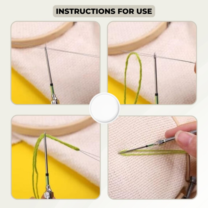 Embroidery Needle Set Interchangeable Heads Stainless Steel