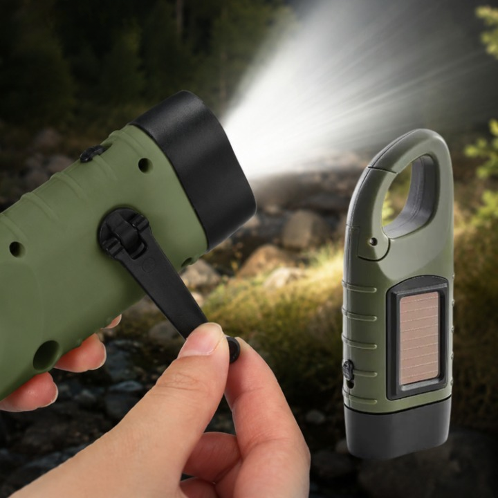 Emergency Flashlight Solar & Hand Crank Bright LED