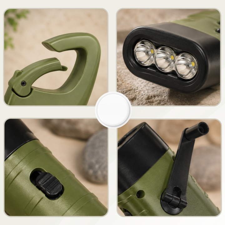 Emergency Flashlight Solar & Hand Crank Bright LED
