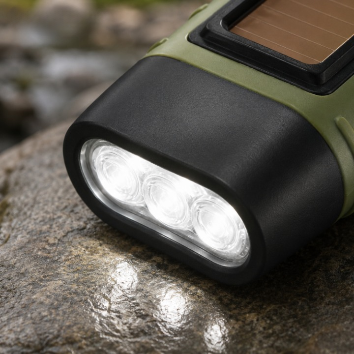 Emergency Flashlight Solar & Hand Crank Bright LED