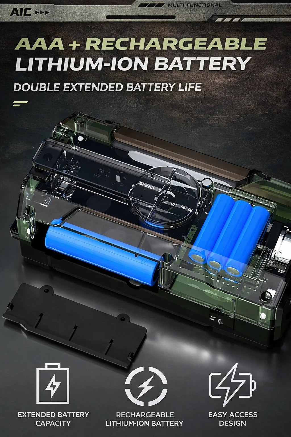 Emergency Radio Solar & Hand Crank 2000mAh Power Bank