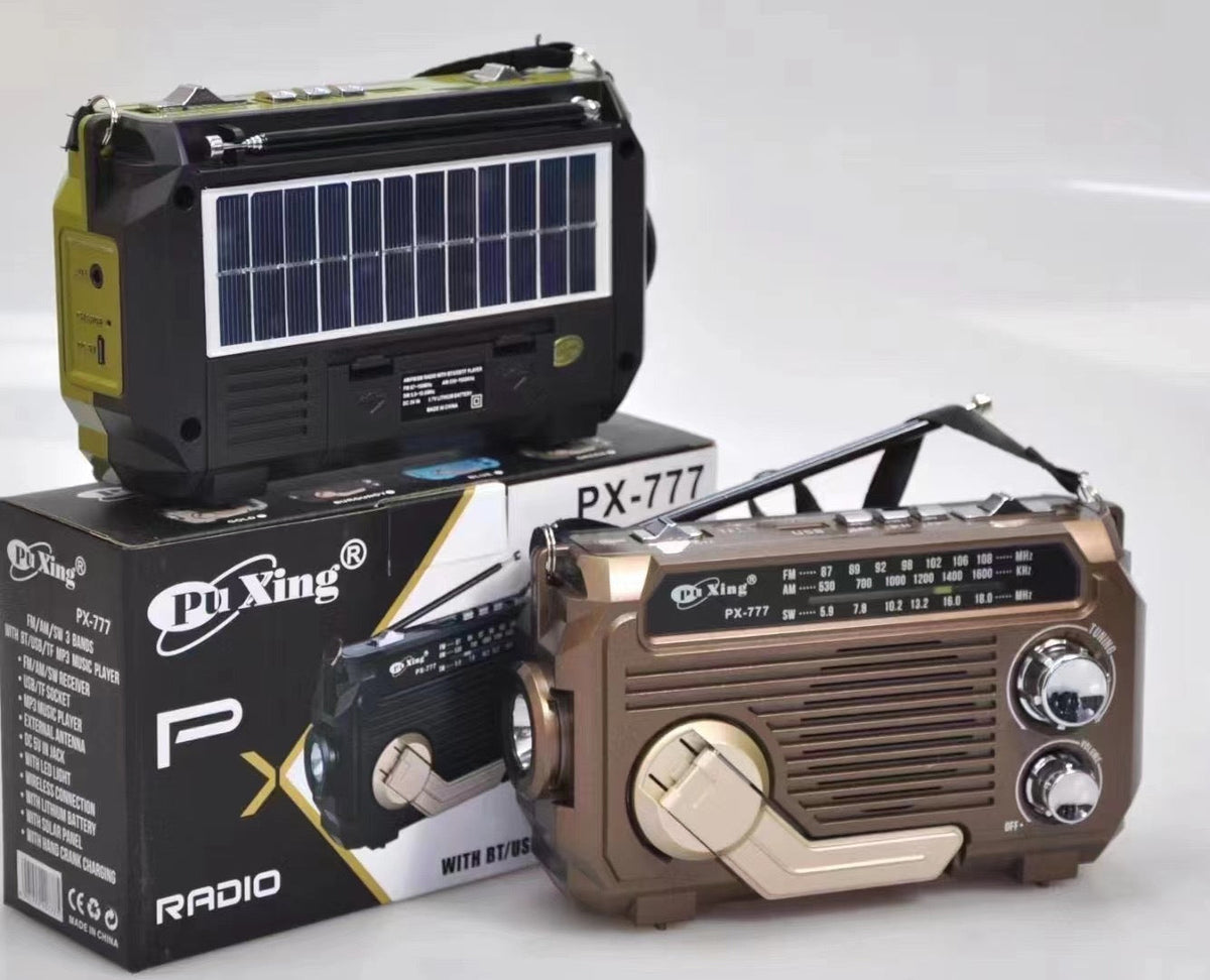 Emergency Radio Solar & Hand-Crank AM/FM/Shortwave Bluetooth