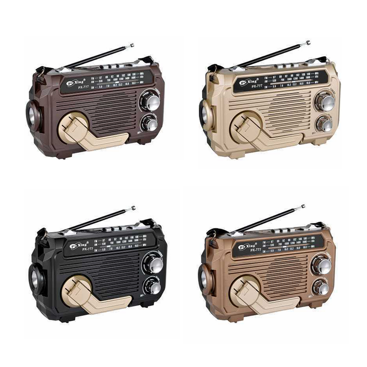 Emergency Radio Solar & Hand-Crank AM/FM/Shortwave Bluetooth
