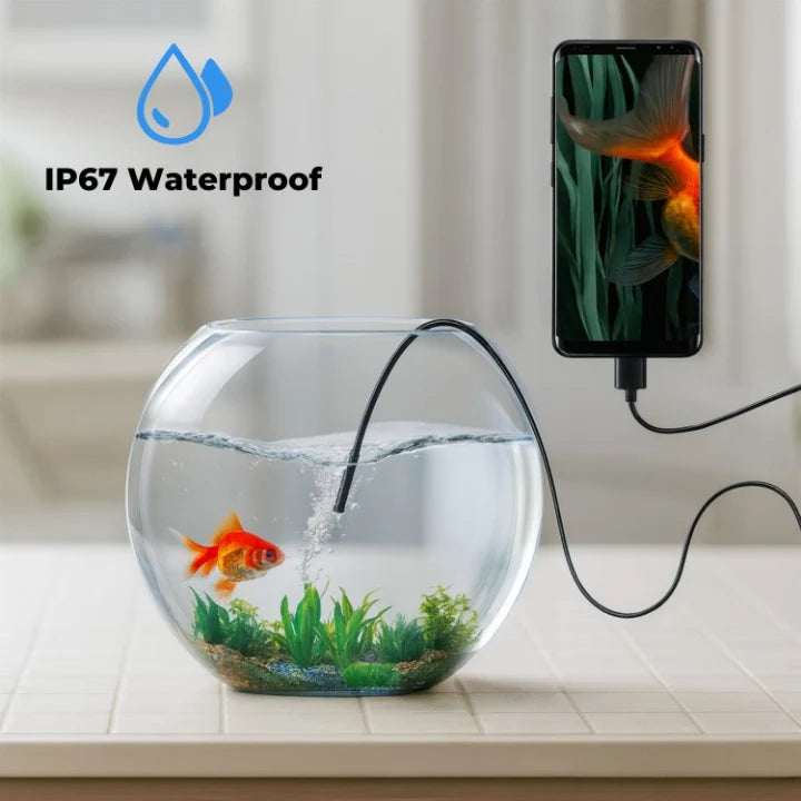 Endoscope Camera Waterproof IP67 Adjustable LED 32.8 Ft Cable