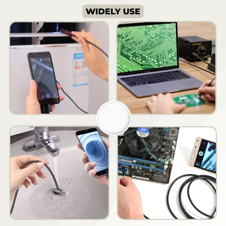 Endoscope Camera Waterproof IP67 Adjustable LED 32.8 Ft Cable