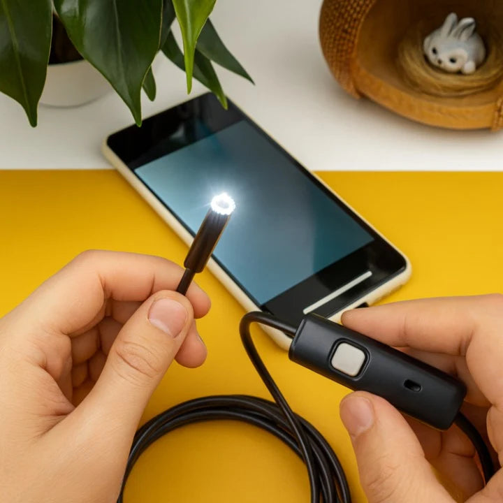 Endoscope Camera Waterproof IP67 Adjustable LED 32.8 Ft Cable