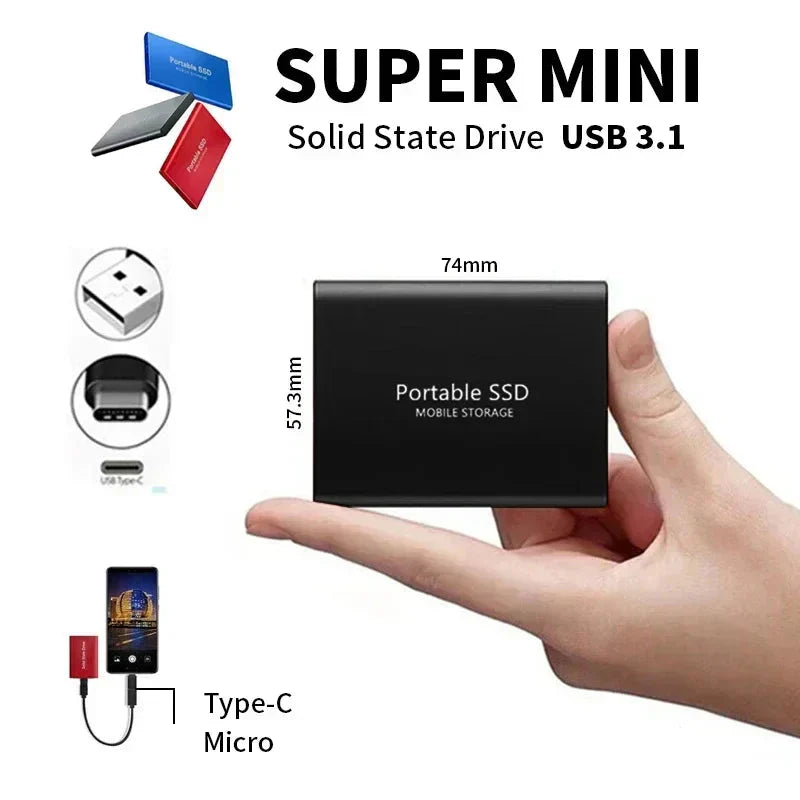 External SSD 128 GB USB-C High-Speed 520 MB/s
