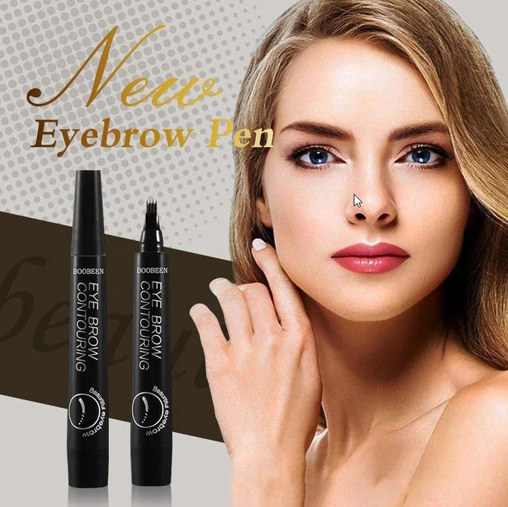 Eyebrow Pen Four-Pronged Tip Hair-Like Strokes Waterproof & Smudge-Proof