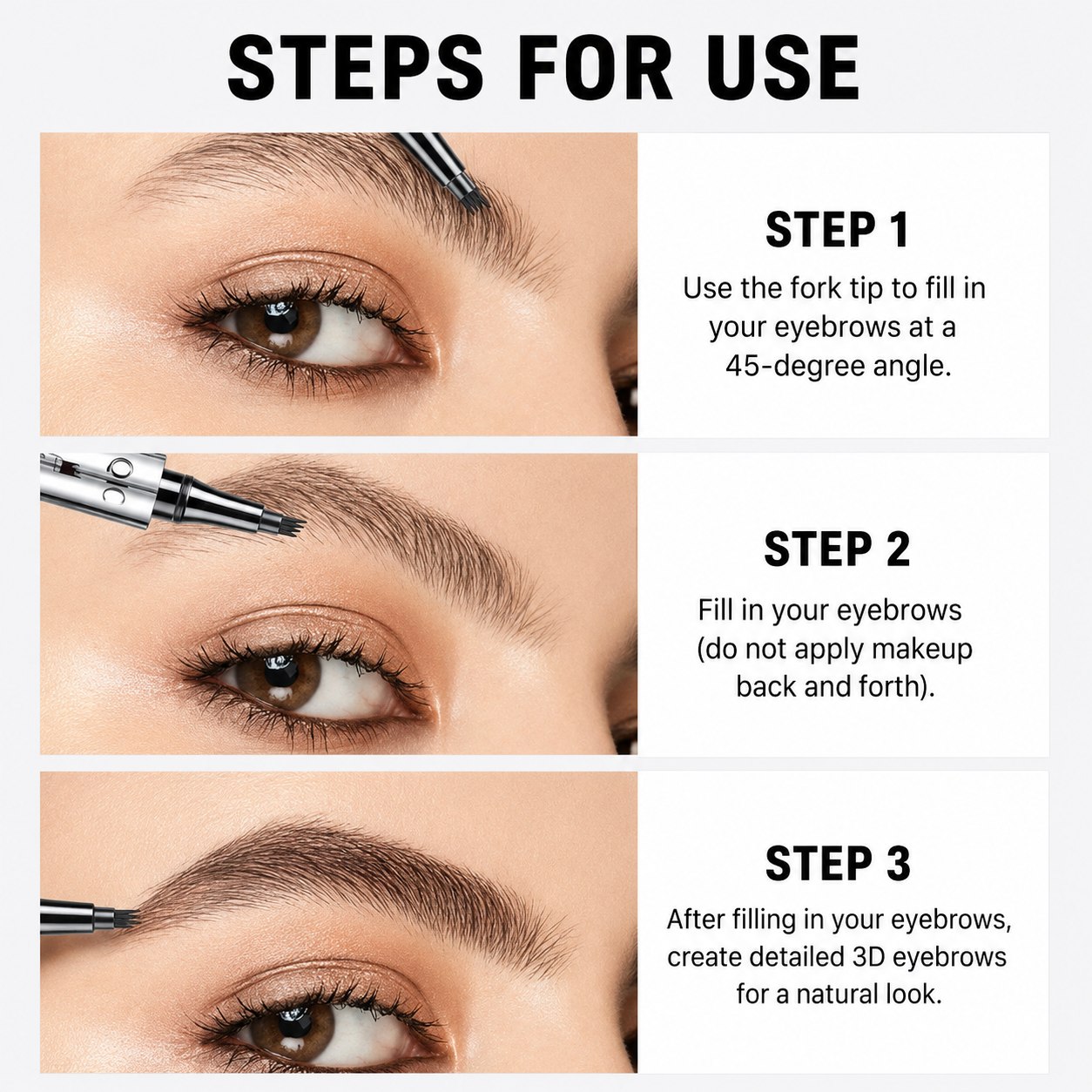 Eyebrow Pencil 3D Microblading 4-Prong Tip Waterproof