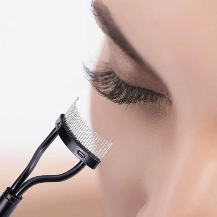 Eyelash Comb Curved Fine-Tip Stainless Steel Safe for Extensions