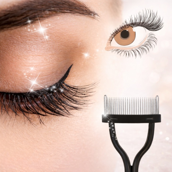 Eyelash Comb Curved Ultra-Fine Tips Stainless Steel