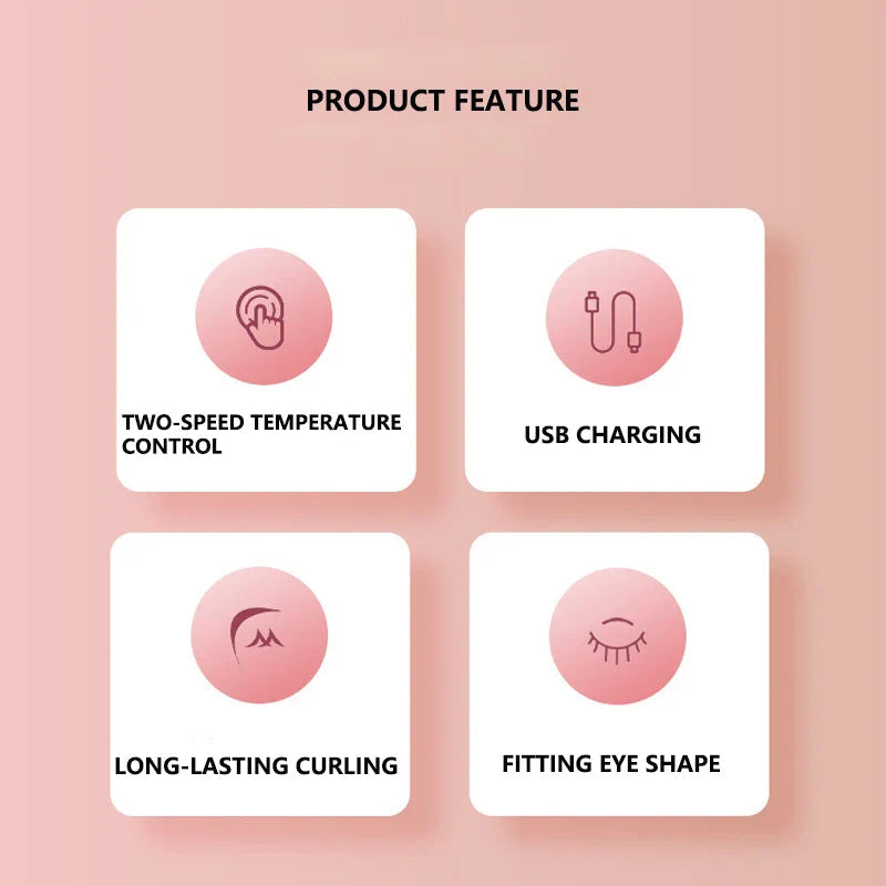 Eyelash Curler Cordless USB Rechargeable Adjustable Heat Shield