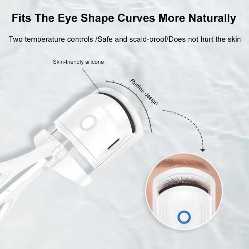 Eyelash Curler Cordless USB Rechargeable Adjustable Heat Shield