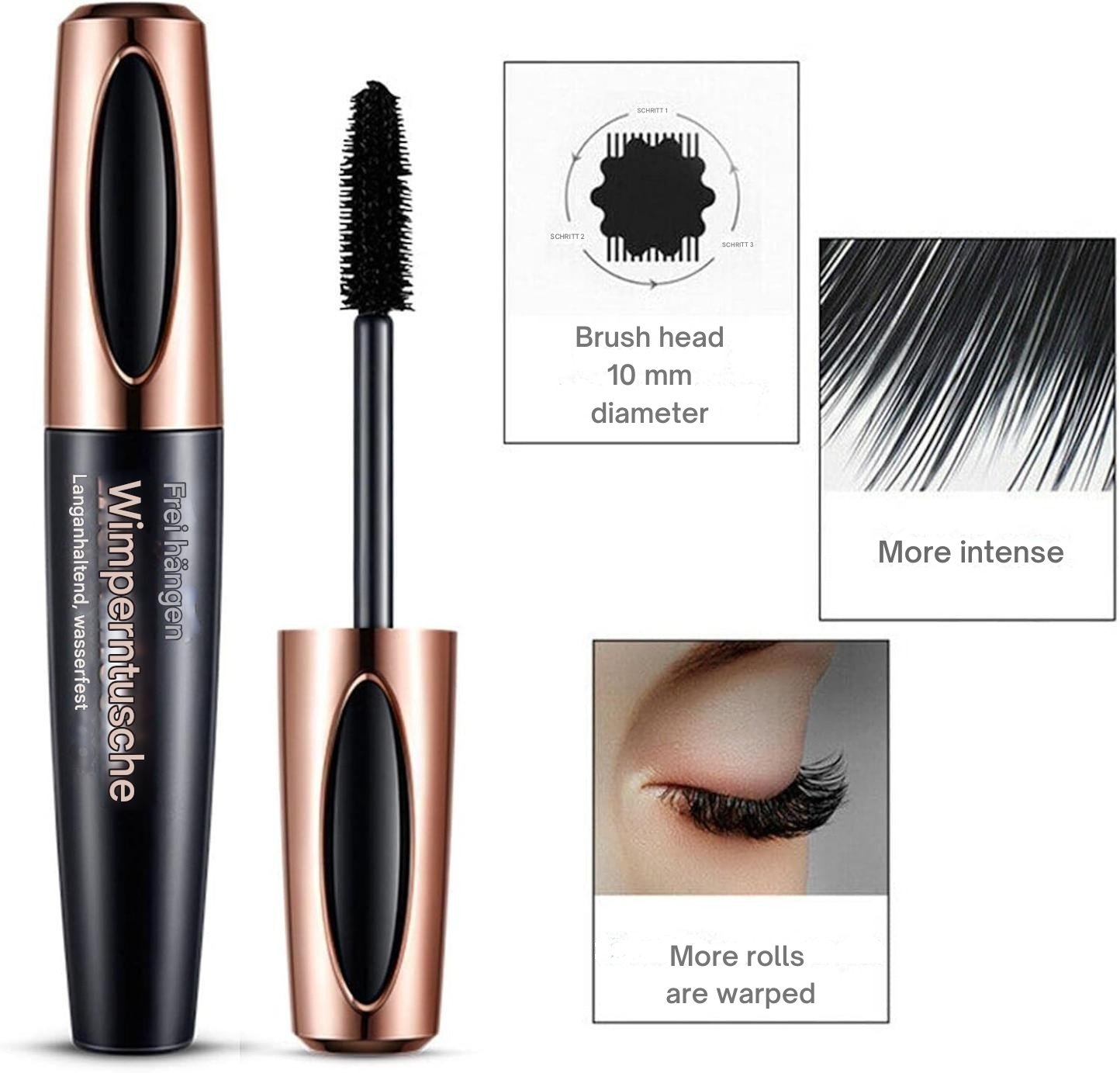 Eyelash Mascara 5D Fiber Waterproof & Smudge-Proof