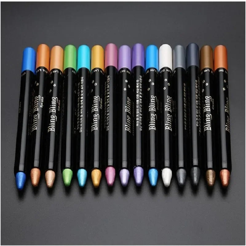 Eyeshadow & Eyeliner Pencil Waterproof Quick-Drying Shimmer 15 Shades
