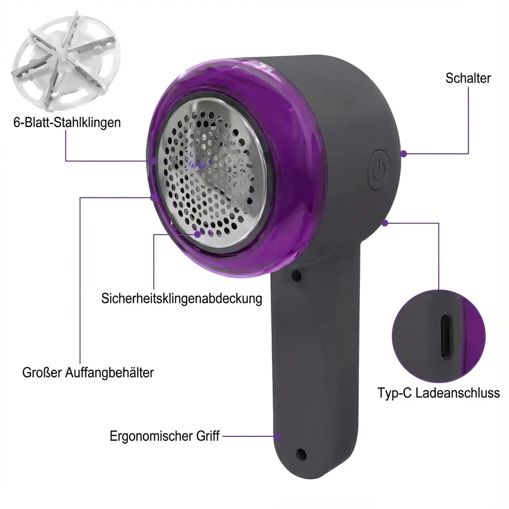 Fabric Shaver USB Rechargeable Stainless Steel Blades