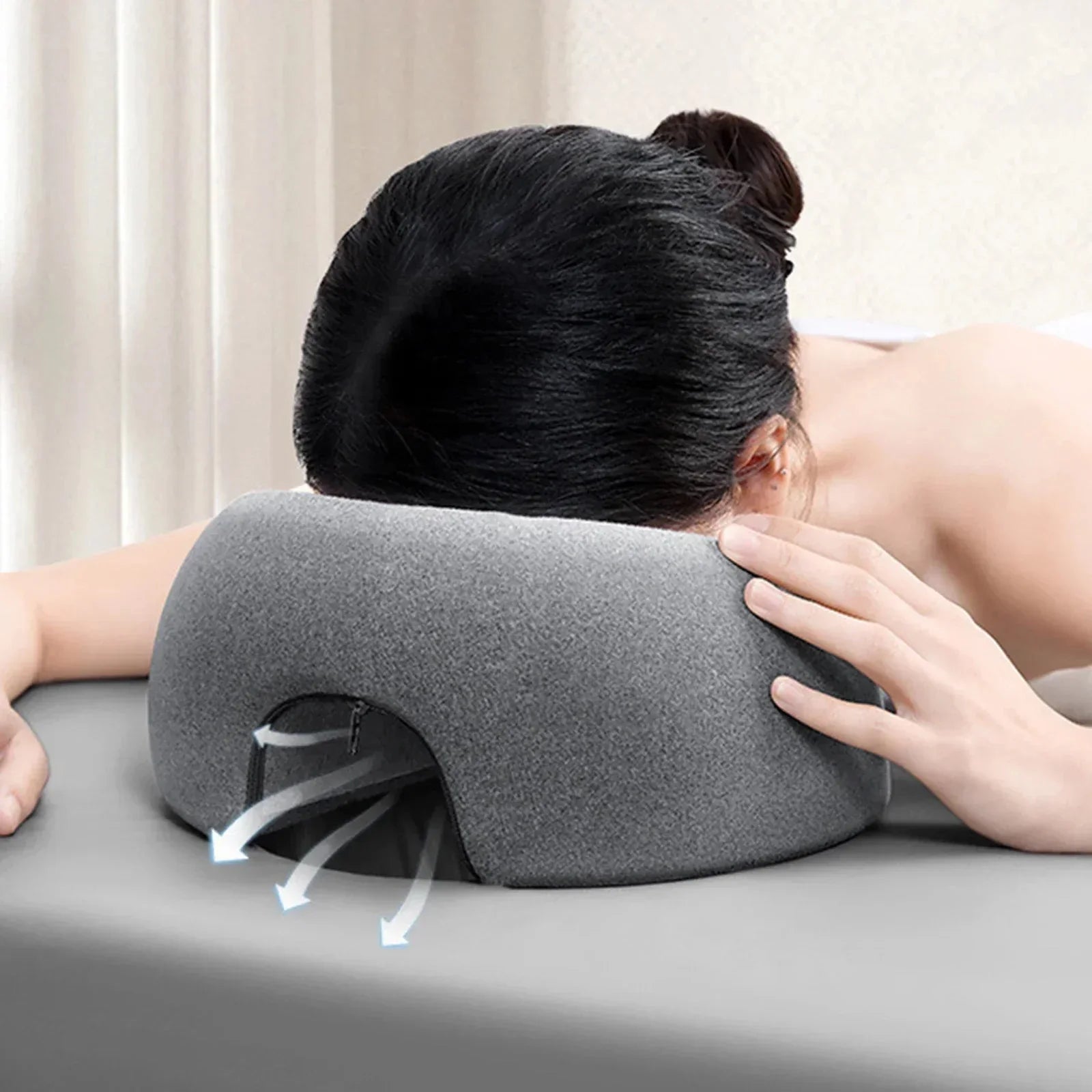 Face Pillow Memory Foam Central Cutout Washable Cover