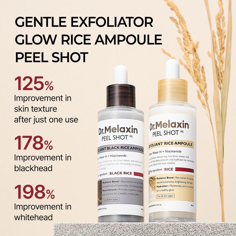 Face Serum Set Exfoliating Brightening White & Black Rice