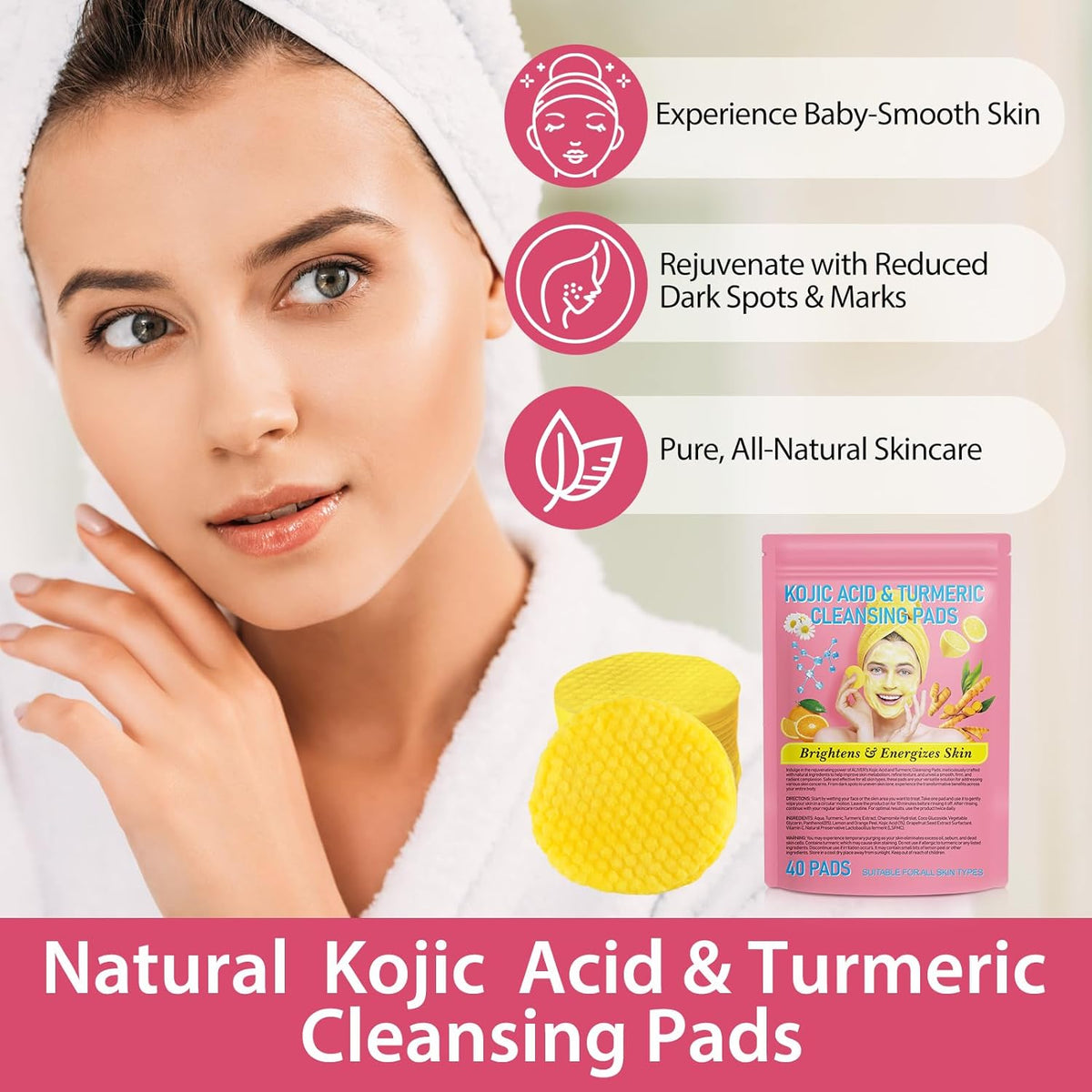 Facial Brightening Pads Turmeric & Kojic Acid