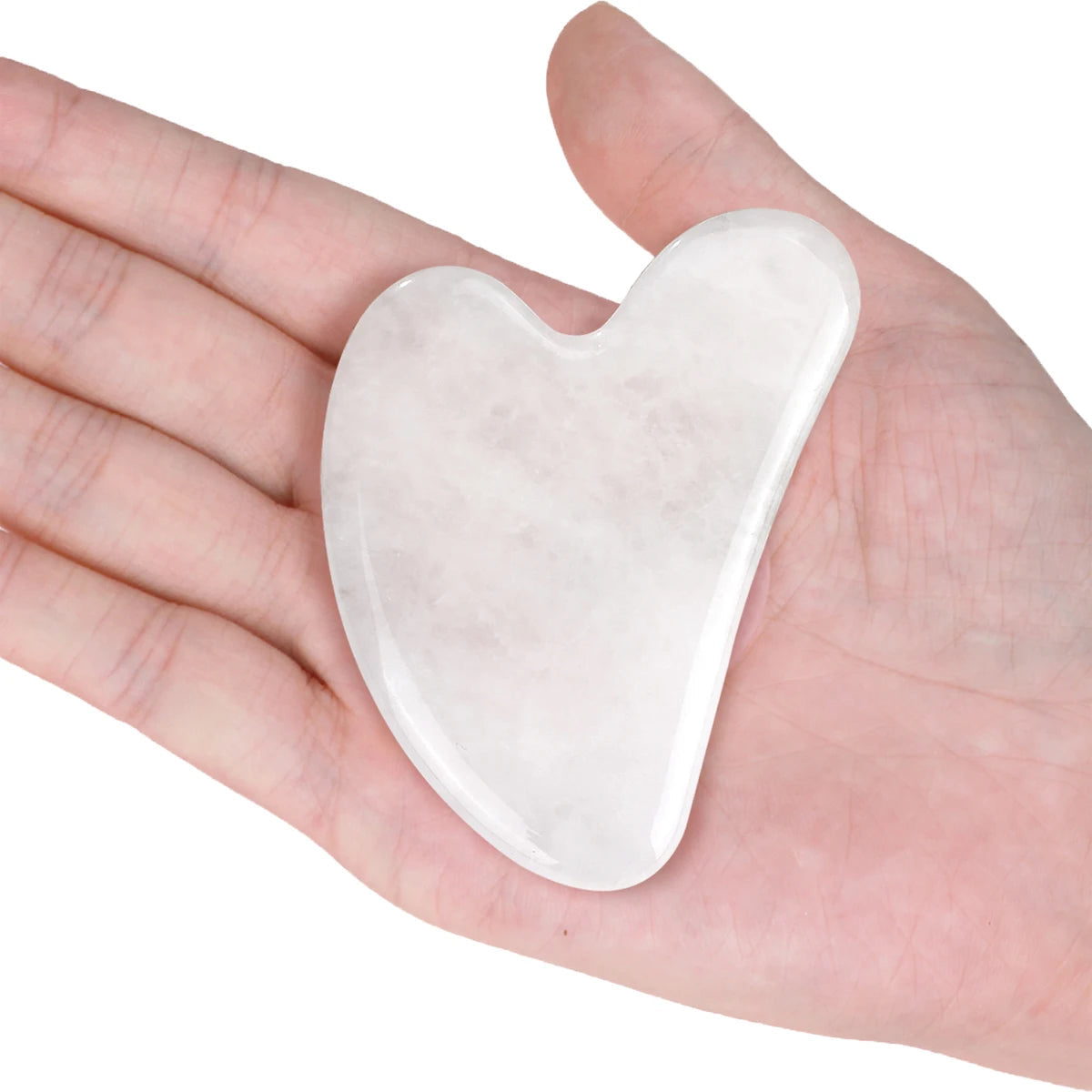 Facial Gua Sha Tool White Jade Heart Shape
