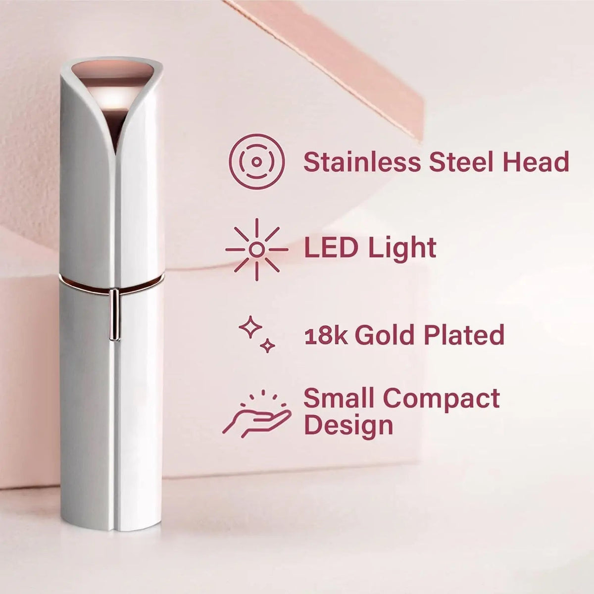 Facial Trimmer Lipstick-Size Stainless Steel Blade