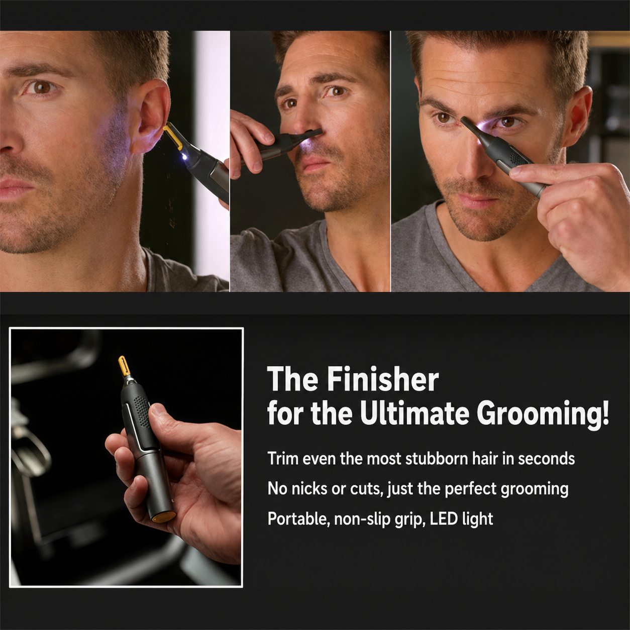 Facial Trimmer Titanium-Coated Blade & LED Light