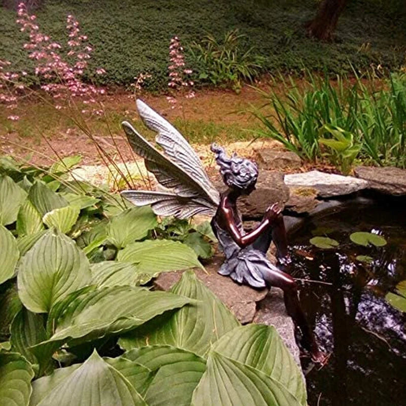 Fairy Garden Statue Weatherproof Resin & High-Relief Detail