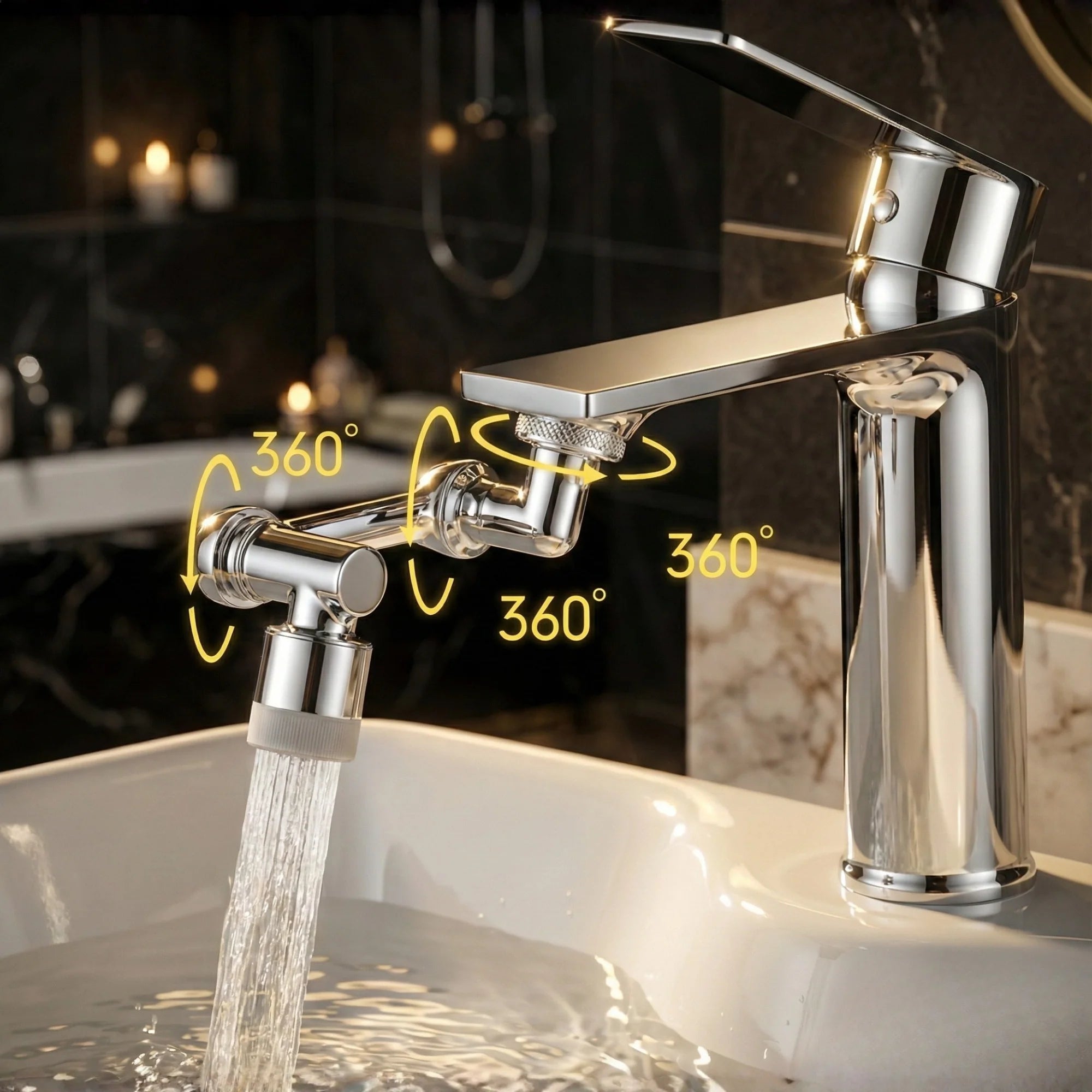 Faucet Attachment 1080 Degree Swivel Spray & Shower Modes