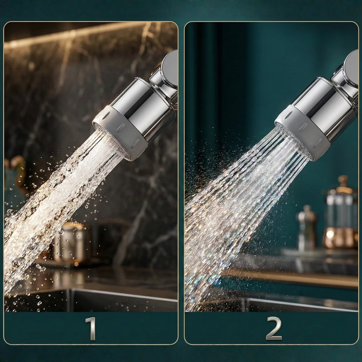 Faucet Attachment 1080 Degree Swivel Spray & Shower Modes