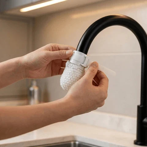 Faucet Filter Clip-On Replaceable Cotton Splash-Free