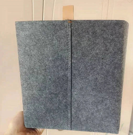 Felt Storage Box Shape-Stable Foldable Lid & Leather Handle