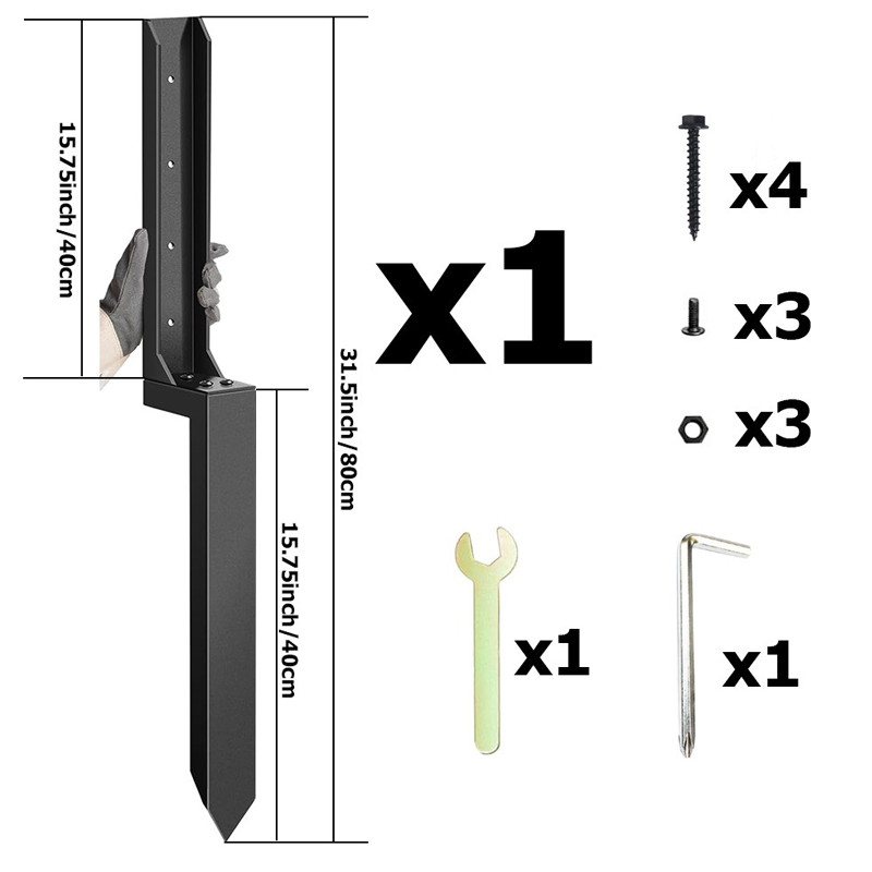 Fence Post Repair Kit H-Shaped No-Dig 11-Gauge Steel
