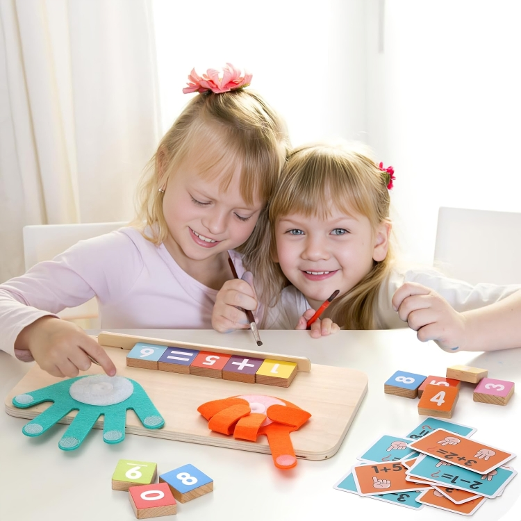 Finger Counting Board Montessori Foldable Wooden
