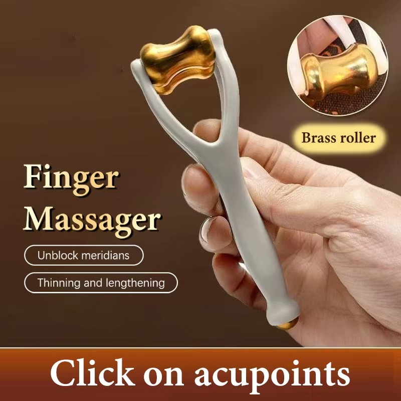 Finger Massager Brass Rollers Ergonomic Portable