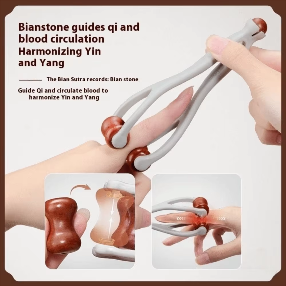 Finger Massager Brass Rollers Ergonomic Portable