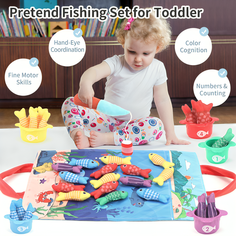 Fishing Game Plush Educational Number & Color