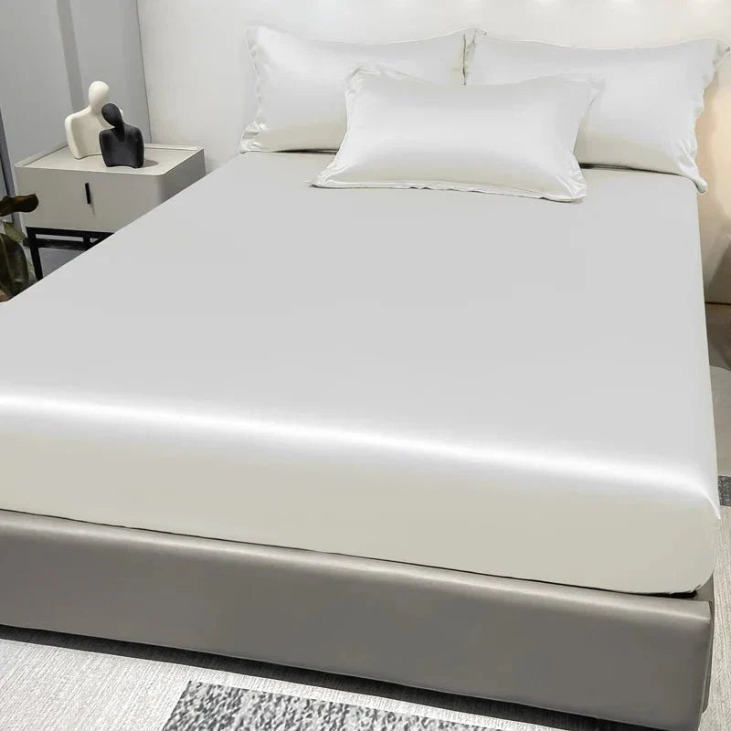 Fitted Sheet Satin Cotton Breathable All-Around Elastic