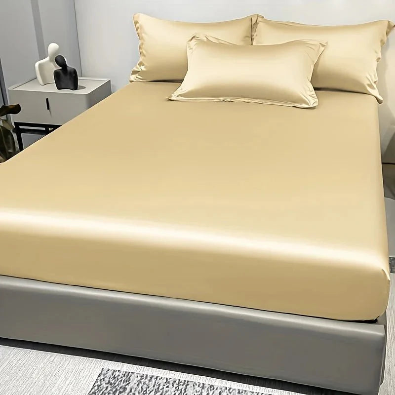 Fitted Sheet Satin Cotton Breathable All-Around Elastic